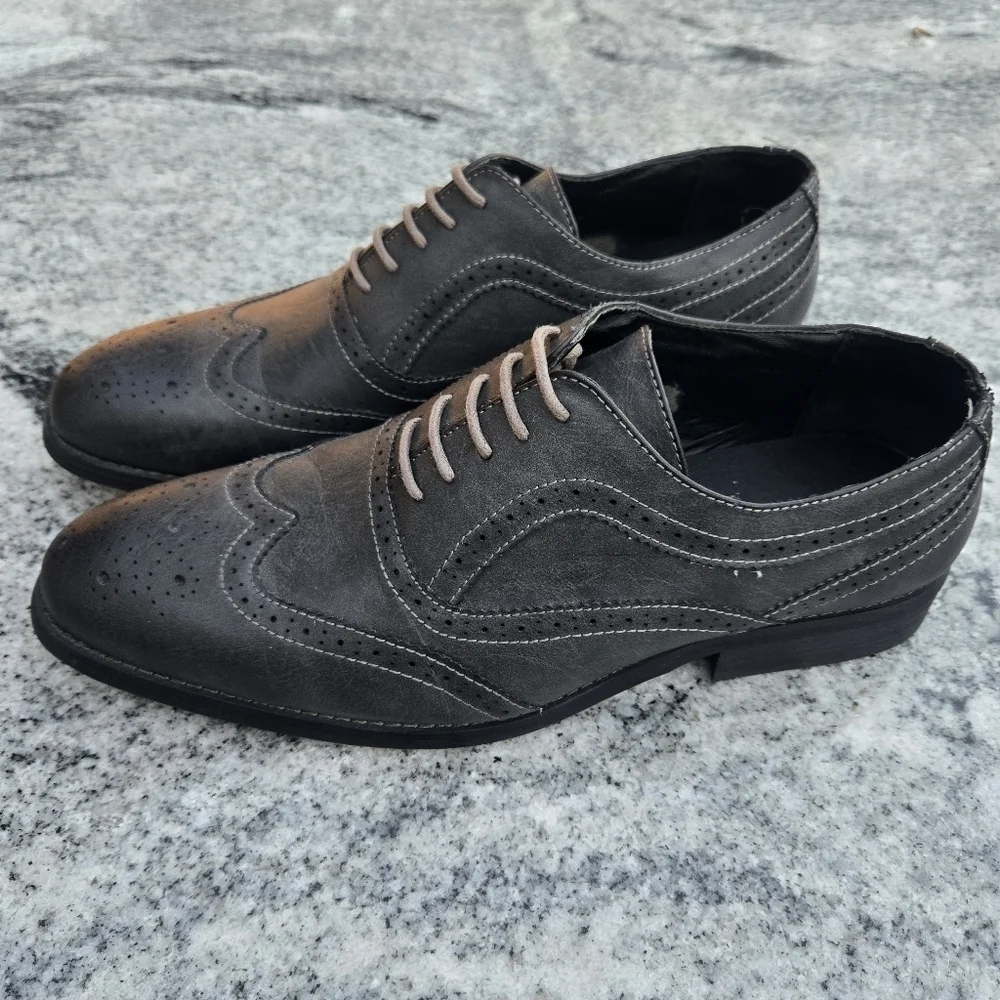 Perry Ellis Portfolio Welton Dress Shoes Men's Size 9 M Charcoal Gray